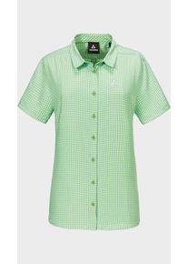 Sch&ouml;ffel Outdoorbluse SCH&Ouml;FFEL "CIRC Blouse Style Dalfoss WMN", Damen, Gr. 42, 6175, gr&uuml;n, Oberstoff: 100% Polyester, Basic, V-Ausschnitt, Blusen Outdoorbluse