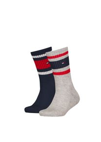 Socken Tommy Hilfiger "TH KIDS SOCK 2P SPORT STRIPE", M&auml;dchen, Gr. 27-30, grau melange, Baumwollmischung, normal, Socken Socken