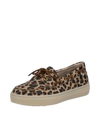 Bootsschuh Rieker, Damen, Gr. 37, Textil, braun (leo), Lederimitat, Schuhe Bootsschuh, Schn&uuml;rer, Mokassin, Halbschuh im Leo-Look