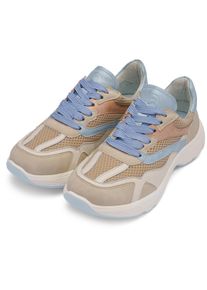 Keilsneaker Ara "BOSTON", Damen, Gr. 37, atmungsaktiv, beige (hellbeige, pastellfarben), Glattleder, Lederimitat, Textil, Schuhe Keilsneaker, Freizeitschuh, Halbschuh, Schn&uuml;rer mit Logopr&auml;gung, Weite H