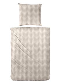 Bettw&auml;sche PRIMERA "Feinbiber-Bettw&auml;sche Illusion", beige (braun), B/L: 155cm x 220cm, 1 Stk., 1 Stk., Feinbiber, B/L: 80cm x 80cm, 2 Stk., Feinbiber, Obermaterial: 100% Baumwolle, Bettw&auml;sche, Bettw&auml;sche, mit ruhigem Muster
