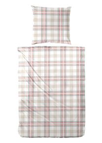 Bettw&auml;sche Primera "Feinbiber-Bettw&auml;sche Christmas Check", braun, B/L: 135cm x 200cm, 1 Stk., 1 Stk., Feinbiber, B/L: 80cm x 80cm, 2 Stk., Feinbiber, Obermaterial: 100% Baumwolle, Bettw&auml;sche, Bettw&auml;sche, mit klassischem Karo