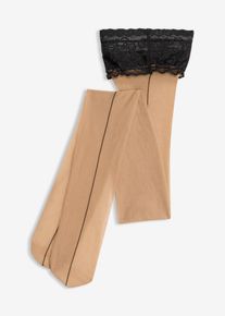 Stay-ups med spets (20 den) - beige - storlek 36/38 (S) - bonprix