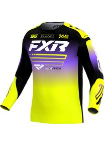 FXR Clutch MX HiVis, maillot , couleur: Jaune N&eacute;on/Noir/Mauve , taille: XL