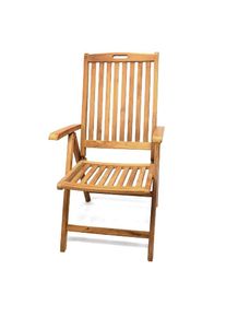 Vcm, Gartenstuhl &raquo;Hochlehner Klappstuhl verstellbar Teak Holz&laquo; (), Braun, Obermaterial: 100% Holz Wood., Braun