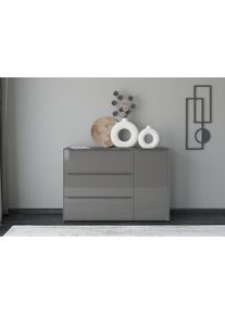 set one by Musterring, Sideboard &raquo;Reno&laquo; 1 Stk. tlg. Mit Gleitern und in verschiedenen Farben erh&auml;ltlich, anthrazit matt lack/glas anthrazit glanz, 