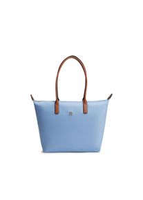 Tommy Hilfiger, Damen, Tragetasche &raquo;POPETTE TOTE&laquo; Damen Handtasche, Schultertasche mit kontrastfarbigen Henkeln, hellblau, hellblau, Ger&auml;umige 