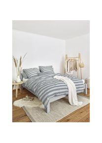 Irisette, Bettw&auml;sche &raquo;Wave-HK 8559&laquo; 2 Stk. anschmiegsam und atmungsaktiv, blau, Mako-Satin, Obermaterial: 100% Baumwolle, B/L: 155 cm x 200 cm - 1 Stk