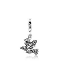 NENALINA, Damen, Charm-Einh&auml;nger &raquo;Charm Hexen-Anh&auml;nger Halloween Besen oxidiert 925 Silber&laquo;, Silber, Silber, Halloween Charm-Anh&auml;nger aus 925er 