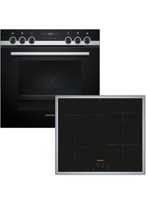 Siemens, Induktions Herd-Set &raquo;HE517GBS4&laquo; mit Teleskopauszug nachr&uuml;stbar softMove, Edelstahl, Schnellaufheizung: schneller zur gew&uuml;nschten 