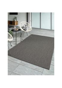 the carpet, Teppich &raquo;Mistra&laquo; rechteckig 10 mm H&ouml;he moderner robuster In und Outdoor Teppich, Anthrazit, Polypropylen, B : 80 cm 1 Stk. - 10 mm, 
