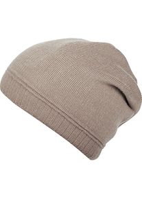 Capelli New York, Damen, Beanie Packung, Metall-Logo, gerafft, Feinstrick, beige, beige, Strickbeanie von Capelli New York