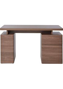 Jahnke, Schreibtisch &raquo;CU-LIBRE 140&laquo; 1 Stk. tlg. platzsparender Arbeitsplatz, 1 Schublade und 2 T&uuml;ren, 135 cm, walnuss + walnuss + walnuss, B/H/T: 135 