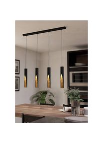 Eglo, H&auml;ngeleuchte &raquo;BARBOTTO Pendellampe, Stahl, GU10, IP20, H&auml;ngelampe, Esszimmerlampe&laquo; GU10 1 Stk. H&auml;ngeleuchte, L92, 5 x B6, 0 x H110 cm, schwarz, 
