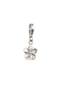 Elli, Damen, Charm-Einh&auml;nger &raquo;Charm Frangipani Blume Stein Zirkonia Wei&szlig; 925 Sterling Silber&laquo;, Silber, Silber, Frangipani Blume Charm f&uuml;r Damen mit 