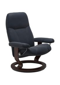 stressless , &raquo;Consul&laquo; mit Classic Base, Gr&ouml;&szlig;e S, Gestell Braun, shadow blue PALOMA, Leder BATICK: BATICK ist ein leicht korrigiertes, durchgef&auml;rbtes 