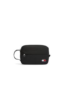 Tommy Jeans, Damen, Kulturbeutel &raquo;TJM ESS DAILY WASHBAG&laquo; Unisex Minibag, Hygienebeutel mit praktischer Handschlaufe, schwarz, schwarz, Aus 