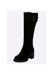 sheego, Damen, Weitschaftstiefel, schwarz, 42,