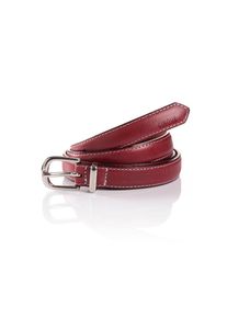Cinque, Damen, &raquo;BOSA&laquo; mit Blindpr&auml;gung und G&uuml;rtelschlaufe aus Metall, bordeaux uni, bordeaux uni, Damenlederg&uuml;rtel von Cinque