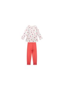 Sanetta, Herren, Schlafanzug &raquo;Pyjama Schlafanzug Erdbeeren Pyjama Kids lang&laquo;, Rosa/Beige, 140, Sanetta M&auml;dchen Schlafanzug