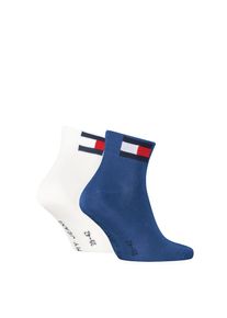 Tommy Hilfiger, Damen, Kurzsocken &raquo;TH UNI TJ QUARTER 2P FLAG&laquo; 2 Paar, Verst&auml;rkte Ferse und Spitze f&uuml;r zus&auml;tzliche Strapazierf&auml;higkeit, blue, 39-42, 