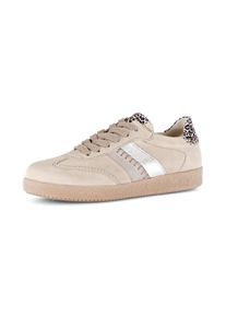 Gabor, Damen, Sneaker , Freizeitschuh, Halbschuh, Schn&uuml;rschuh mit bunten Kontrastbes&auml;tzen, beige-leo, 41, Schn&uuml;rer mit trendiger, honigfarbener 