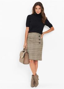 bonprix D&aacute;mska Ceruzkov&aacute; sukňa s gombičkami, hned&aacute;, 52