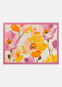 Vaskbar d&oslash;rmatte med blomsterm&oslash;nster, sjokkrosa, st&oslash;rrelse 38x59 cm, bonprix