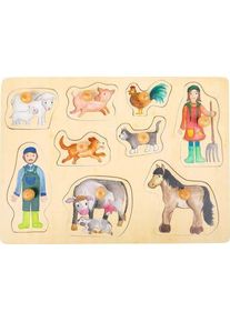 Small Foot Setzpuzzle Bauernhof | multicolore