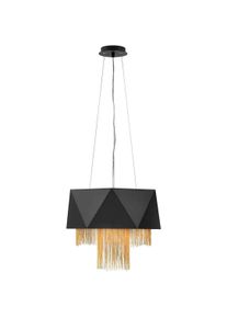 Elstead Lighting, Pendelleuchte, Zuma H&auml;ngeleuchte E27 6-fach 36cm Satinschwarz, Gold (E27)