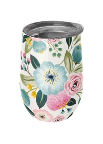 Chic.Mic Edelstahlbecher mit Pastellblumen 420 ml Pastelldeckel - Chic -Micic, Tasse, Blau, Rosa
