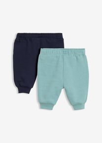 bonprix Pantaloni stil jogging din bumbac organic 100% (set/2 buc.), albastru, 68/74