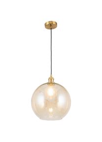 Novel H&auml;ngeleuchte , Bernsteinfarben , Metall, Glas , Vintage , Kugel , 137.5 cm , RoHS, ISO 9001, Bsci, CE , Lampen & Leuchten, Innenbeleuchtung, H&auml;ngeleuchten, Pendelleuchten