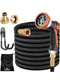 Gardebruk Mangueira de jardim preta 15m flex&iacute;vel