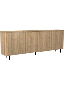 Home Affaire Sideboard &raquo;Murano, 231 cm breit, 4 T&uuml;ren, Anrichte, Kommode, Stauraumschrank&laquo; Formgebogenes MDF, Stirnseiten mit Rundung, F&uuml;&szlig;e und Griffe