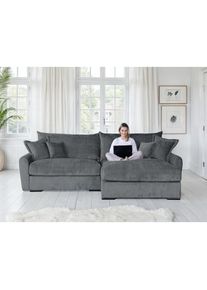 Home Affaire Ecksofa &raquo;Finca XXL L-Form, Breite 247 cm&laquo; Mega-Sofa, Cord oder Chenille-Struktur, mit Federkern & 4 Zierkissen