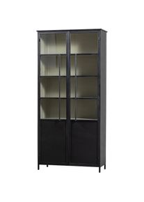 Woood Vitrine &raquo; EXHIBIT XL 2-T&Uuml;RIG VITRINE SCHRANK METALL&laquo; Die Vitrine Exhibit aus mattem Metall hat 5 stabile Einlegeb&ouml;den.