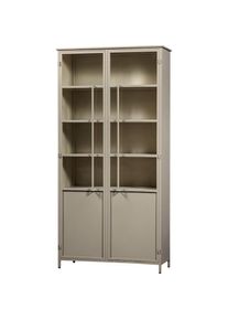 Woood Vitrine &raquo; EXHIBIT XL 2-T&Uuml;RIG VITRINE SCHRANK METALL&laquo; Die Vitrine Exhibit aus mattem Metall bietet 5 robuste Einlegeb&ouml;den.