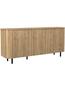Home Affaire Sideboard &raquo;Murano, 181 cm breit, 3 T&uuml;ren, Anrichte, Kommode, Stauraumschrank&laquo; Formgebogenes MDF, Stirnseiten mit Rundung, F&uuml;&szlig;e und Griffe