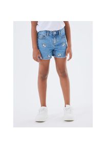 name it &raquo;NKFBELLA REG DNM SHORTS 3674-BE NOOS&laquo; Baumwolle, verstellbarer Bund, bestickte Details blau, Gr&ouml;&szlig;e 116