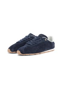 Sneaker Tommy Hilfiger "TH BELLA LOW RUNNER SUEDE", Damen, Gr. 41, dunkelblau, Veloursleder, unifarben mit Farbeinsatz, Schuhe Sneaker, Halbschuh, Schn&uuml;rer, Freizeitschuh mit kontrastfarbenem Fersenbesatz