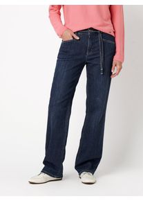 5-Pocket-Jeans Toni "Liv Straight", Damen, Gr. 18, K-Gr, mid blau used, Denim/Jeans, Obermaterial: 88% Baumwolle, 10% Polyester, 2% Elasthan, regular fit lang, Jeans 5-Pocket-Jeans, Regular-Fit, mit Stretch - auch in Kurzgr&ouml;&szlig;e erh&auml;ltlich