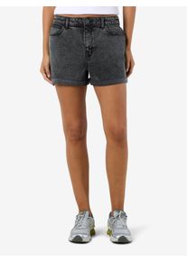 Jeansshorts Noisy may "NMMONI HW DNM SHORTSAZ391DG NOOS", Damen, Gr. XL (42), N-Gr, grau (dunkelgrau denim), Denim/Jeans, Obermaterial: 99% Baumwolle, 1% Elasthan, unifarben, slim fit kurz, Jeans Jeansshorts