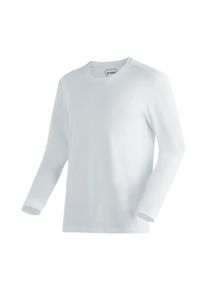 Langarmshirt Maier Sports "Tight Long Tee M", Herren, Gr. S, wei&szlig;, 93% Polyamid, 7% Elasthan, Rundhals, Shirts Langarmshirt