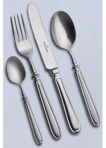 Besteck-Set "Landhaus", silber (edelstahlfarben), 24 tlg., Chromnickelstahl 18/10, PICARD & WIELP&Uuml;TZ SOLINGEN, Essbesteck-Sets, Besteck-Set, Vintage-Look, Stone washed, inkl. Klappetui