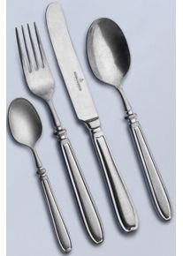 Besteck-Set "Landhaus", silber (edelstahlfarben), 30 tlg., Chromnickelstahl 18/10, PICARD & WIELP&Uuml;TZ SOLINGEN, Essbesteck-Sets, Besteck-Set, Vintage-Look, Stone washed, inkl. Klappetui