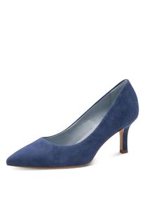 Pumps Tamaris, Damen, Gr. 37, blau, Ziegenveloursleder, unifarben, Schuhe Pumps, Schlupfschuh, Abendschuh, Festtagsschuh in spitz zulaufender Form