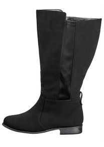 Weitschaftstiefel sheego, Damen, Gr. 43, XL-Schaft, schwarz, Polyester, Schuhe Weitschaftstiefel