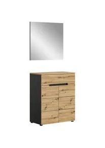 Garderobe Canu 2-teilig ca. 80x190x37cm Eiche Dekor,Grau