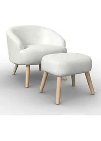 Sessel Sonja Chenille Wei&szlig;